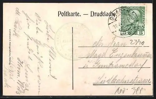 AK Neus Anningerhaus, Berghütte mit Bäumen