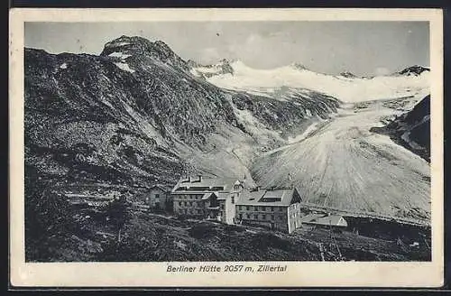 AK Berliner Hütte /Zillertal, Ansicht mit Bergpanorama aus der Vogelschau