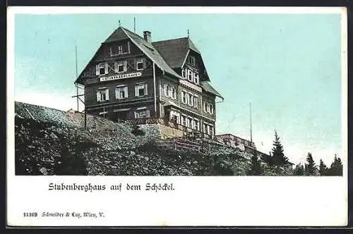 AK Stubenberghaus auf dem Schöckel, Ansicht von unterhalb
