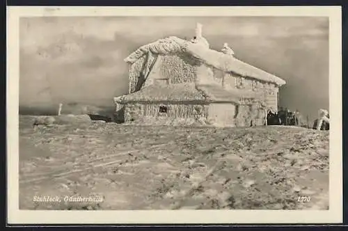 AK Güntherhaus /Stuhleck, Ansicht bei Eis und Schnee