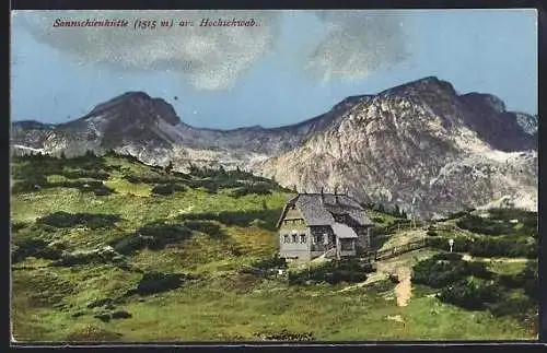 AK Sonnschienhütte, Widepartie am Haus