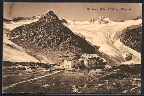 AK Berliner Hütte, Ansicht aus der Ferne