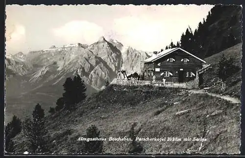 AK Almhütte Boscheben /Patscherkofel, Berghütte, Patscherkofel u. Serles