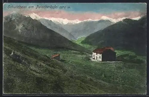 AK Patscherkofel-Schutzhaus, Berghütte mit Umgebung u. Gipfel-Panorama