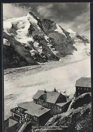 AK Kaiser Franz Josef Haus, Berghütte mit Grossglockner