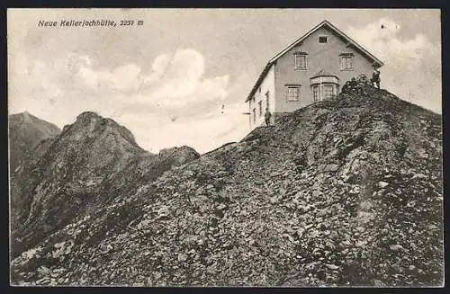 AK Neue Kellerjochhütte, Berghütte mit Umgebung