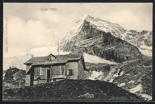 AK Geraer Hütte, Ansicht mit Bergspitze