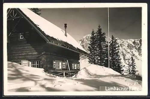 AK Lambacherhütte, Berghütte im Winter