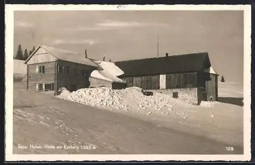 AK Sepp-Huber-Hütte, Berghütte im Winter