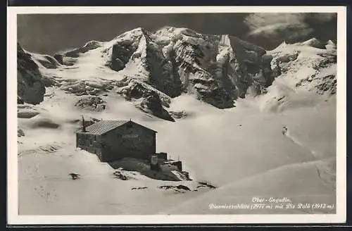 AK Diavolezzahütte, Berghütte und Piz Palü