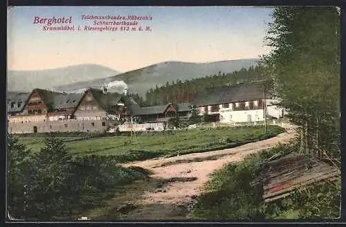 AK Teichmannbauden /Riesengebirge, Berghotel Krummhübel, Rübezahls Schnurrbartbaude