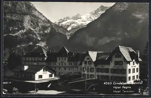 AK Grindelwald, Hotel Regina, Hotel Terminus, Bahnhof