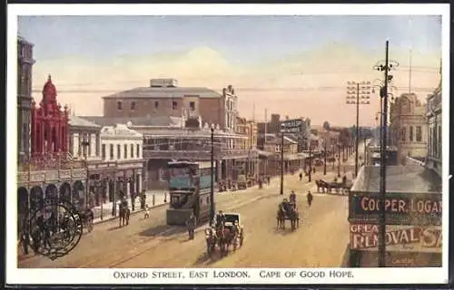 AK East London /Cape of Good Hope, Oxford Street, Strassenbahn