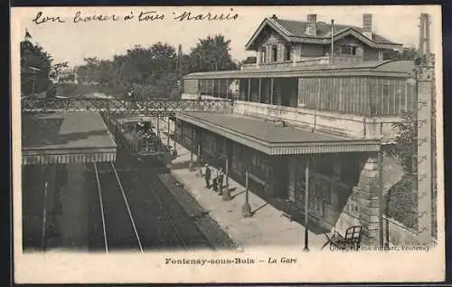AK Fontenay-sous-Bois, La Gare, Bahnhof
