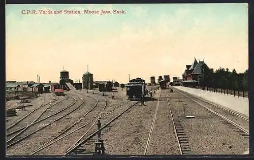 AK Moose Jaw /Sask., C.P.R. Yards and Station
