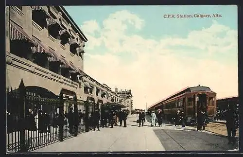 AK Calgary /Alta., C.P.R. Station with train