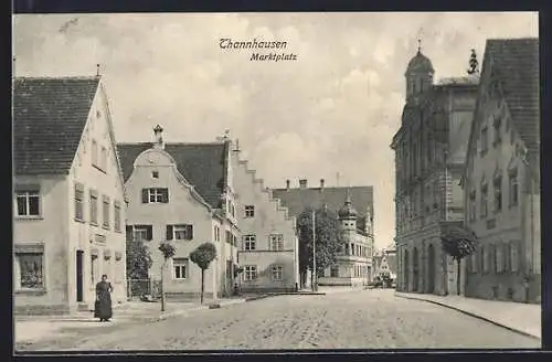 AK Thannhausen / Schwaben, Partie am Marktplatz