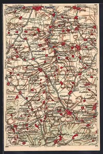 AK Eisenberg / Thüringen, Landkarte der Umgebung
