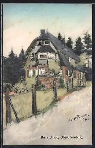 AK Oberbärenburg, Partie am Haus Verbst