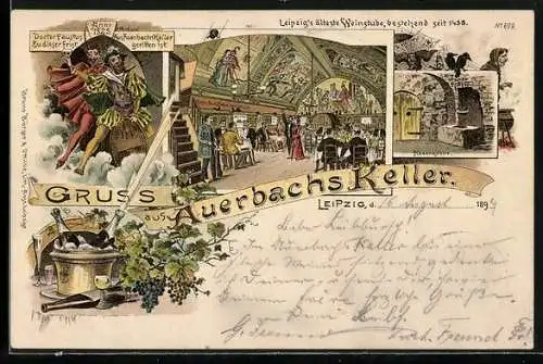 Lithographie Leipzig, Gasthaus Auerbach's Keller