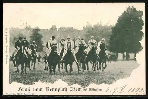 AK Riem bei München, Pferdesport auf dem Rennplatz