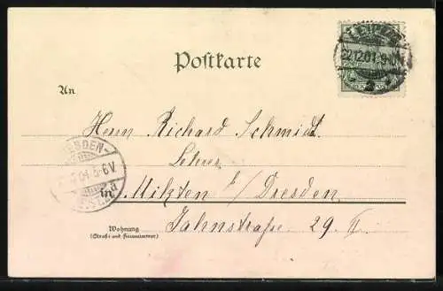 Lithographie Leipzig, Ansicht des neuen Rathaus
