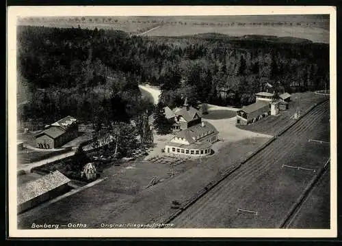 AK Boxberg-Gotha, Fliegeraufnahme des Ortes