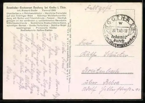 AK Boxberg-Gotha, Fliegeraufnahme des Ortes