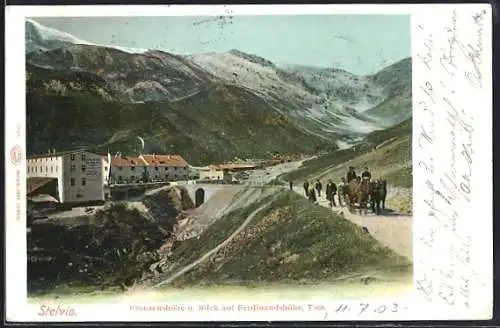 AK Passo di Stelvio /Tirol, Franzenhöhe und Blick auf Ferdinandshöhe