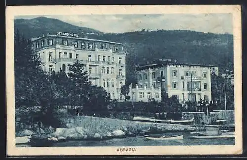 AK Abbazia, Blick auf Strand Hotel