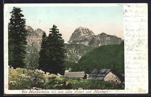 AK Mörtschach, Manhartalpe mit dem alten Tomer und Manhart