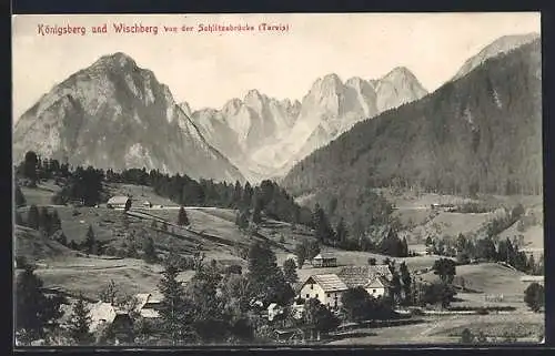 AK Tarvis, Königsberg und Wischberg von der Schlitzabrücke