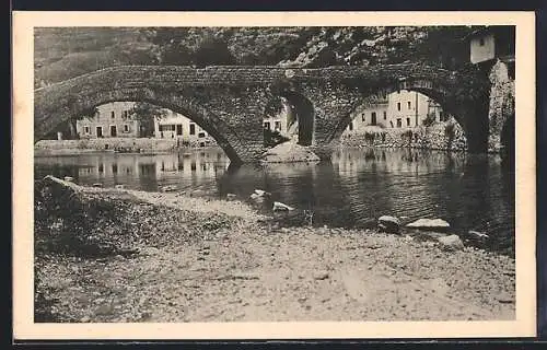 AK Rijeka, Flusspartie mit steinerner Brücke