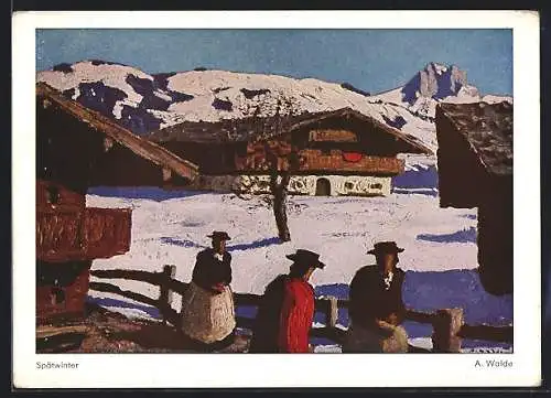 Künstler-AK sign. A. Walde: Spätwinter