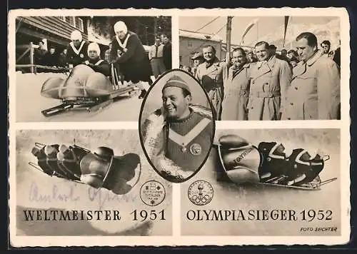 AK Weltmeister und Olympiasieger im Bobrennen 1951 /52