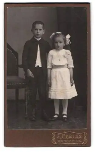 Fotografie J. Preiss, Wangen, Zwei Kinder im Portrait