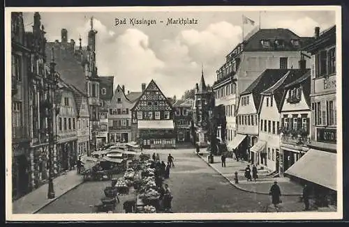 AK Bad Kissingen, Marktplatz aus der Vogelschau