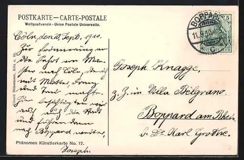 AK Köln-Neustadt, Hohenzollernring mit dem neuen Theater und Strassenbahn