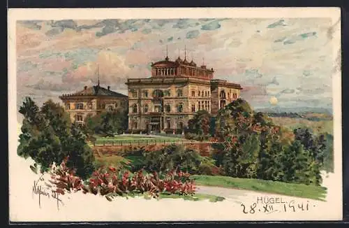 Lithographie Hügel, Panorama