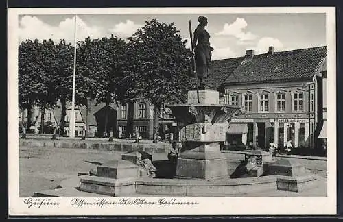 AK Husum / Nordsee, Asmussen-Woldsen-Brunnen