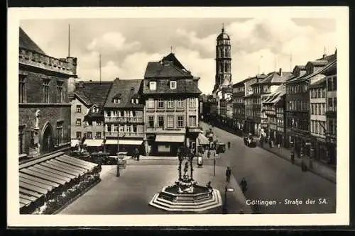 AK Göttingen, Strasse der SA aus der Vogelschau