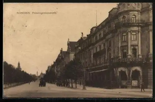 AK München, Prinzregentenstrasse mit Prinz-Regent-Cafe