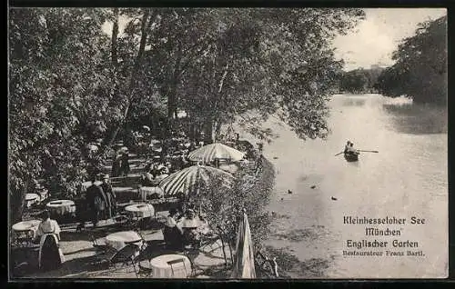 AK München-Schwabing, Restaurant Franz Bartl am Kleinhesseloher See im Englischen Garten