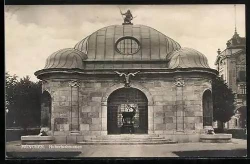 AK München, Partie am Hubertusbrunnen