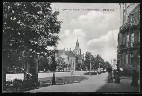 AK München, Prinzregentenstrasse u. Nationalmuseum