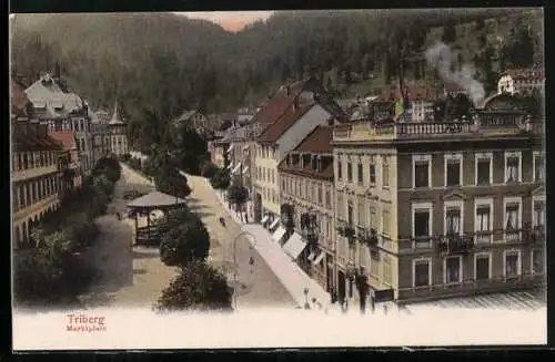 AK Triberg, Marktplatz aus der Vogelschau
