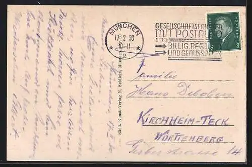AK München, Flusspartie mit Deutschem Museum