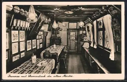 AK Nürnberg, Gasthaus Bratwurstglöcklein mit Stammtisch der alten Meister