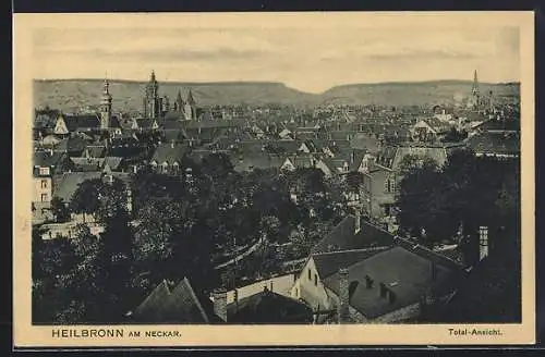 AK Heilbronn am Neckar, Blick über die Dächer der Stadt