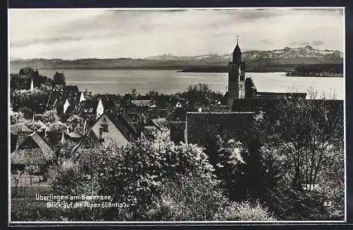 AK Überlingen am Bodensee, Blick auf die Alpen